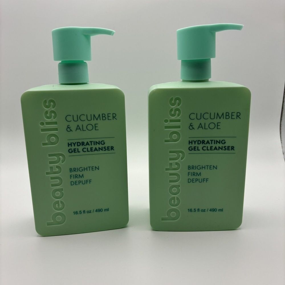 2 Pack Beauty‎ Bliss ~ Cucumber & Aloe Hydrating Gel Cleanser 16.5 fl oz